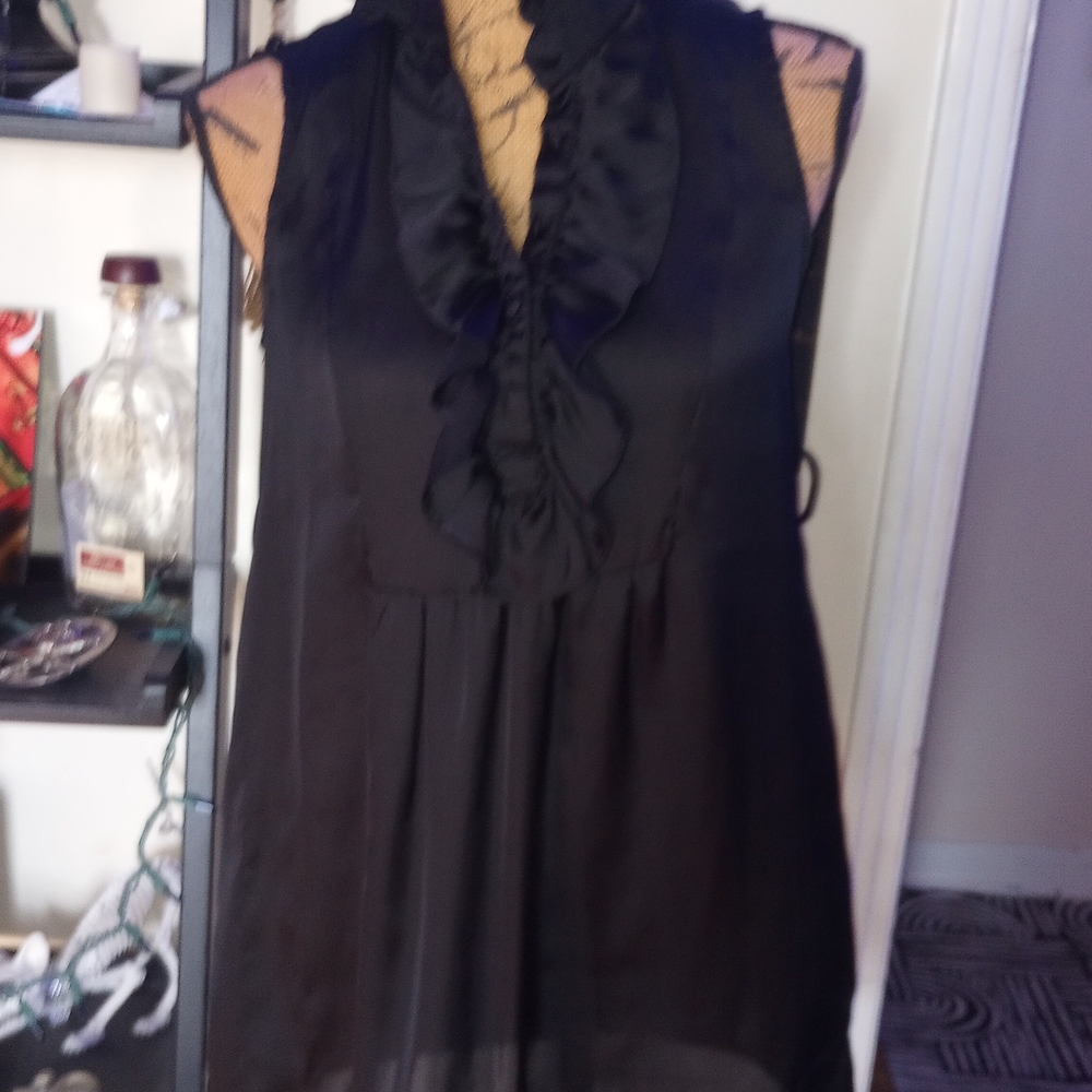 Forever 21 Black Ruffled Blouse